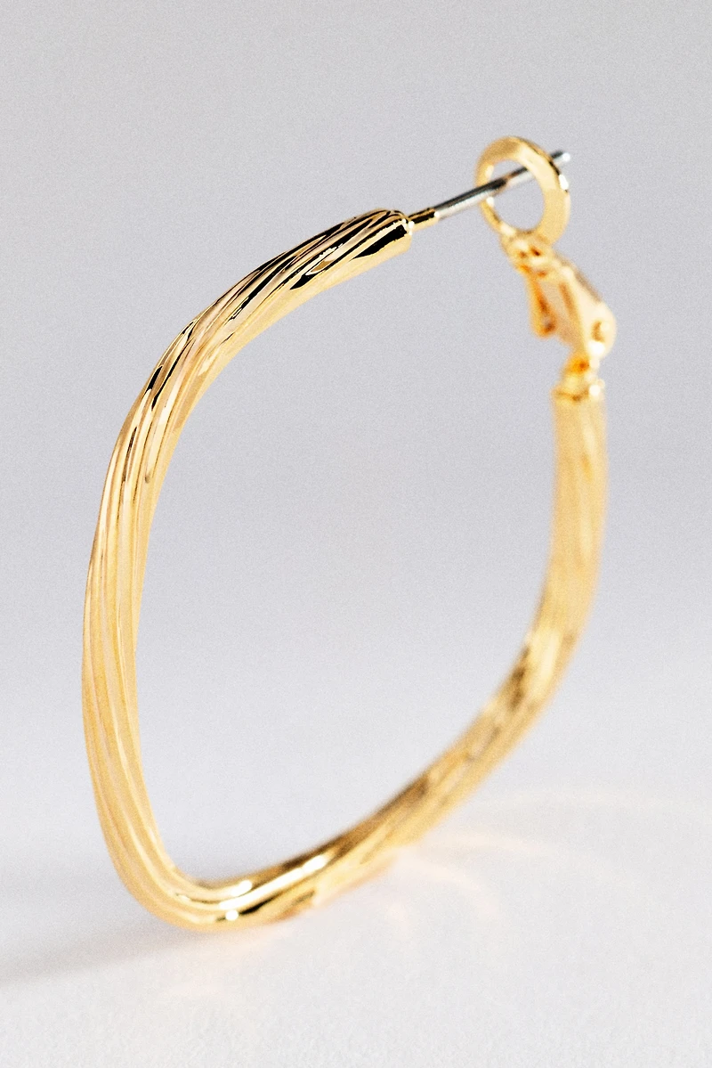 Square Textured Hoop Earrings