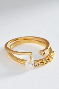 Stacked Adjustable Rings, Set of 2