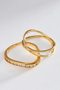 Stacked Wavy Rings, Set of 2