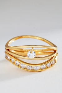 Stacked Wavy Rings, Set of 2