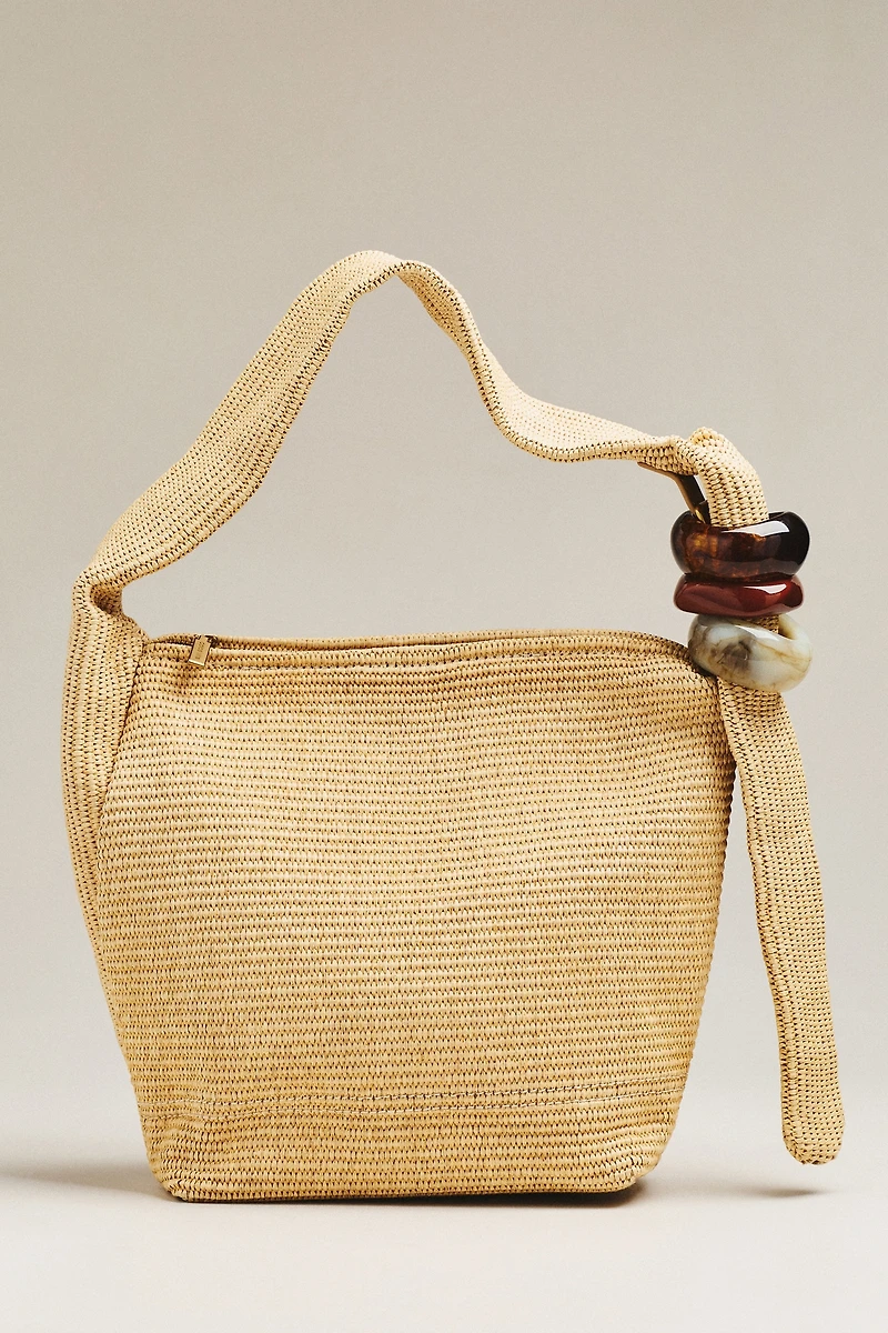 Dolce Vita Kalen Raffia Beaded Slouchy Bag