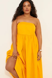 Eloquii Poplin Fit And Flare Maxi Dress