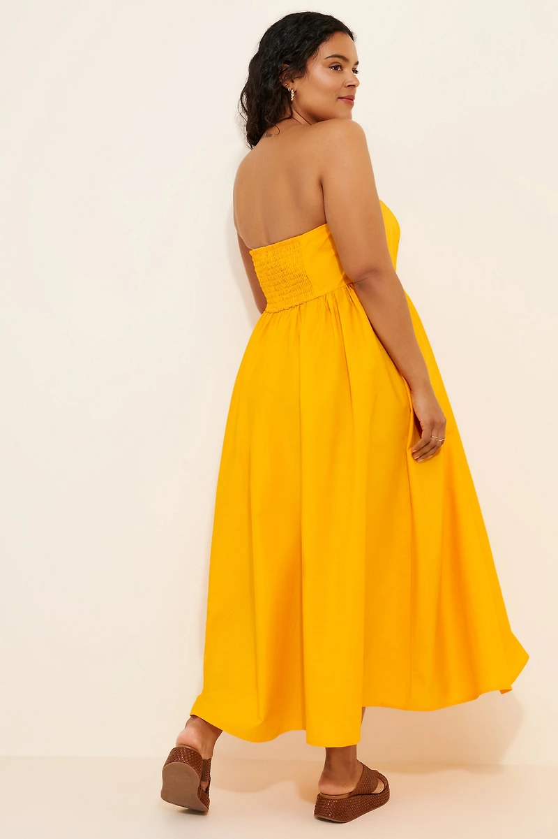 Eloquii Poplin Fit And Flare Maxi Dress