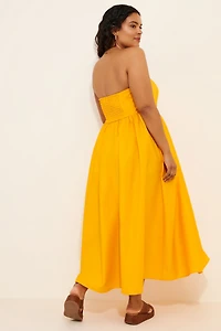 Eloquii Poplin Fit And Flare Maxi Dress