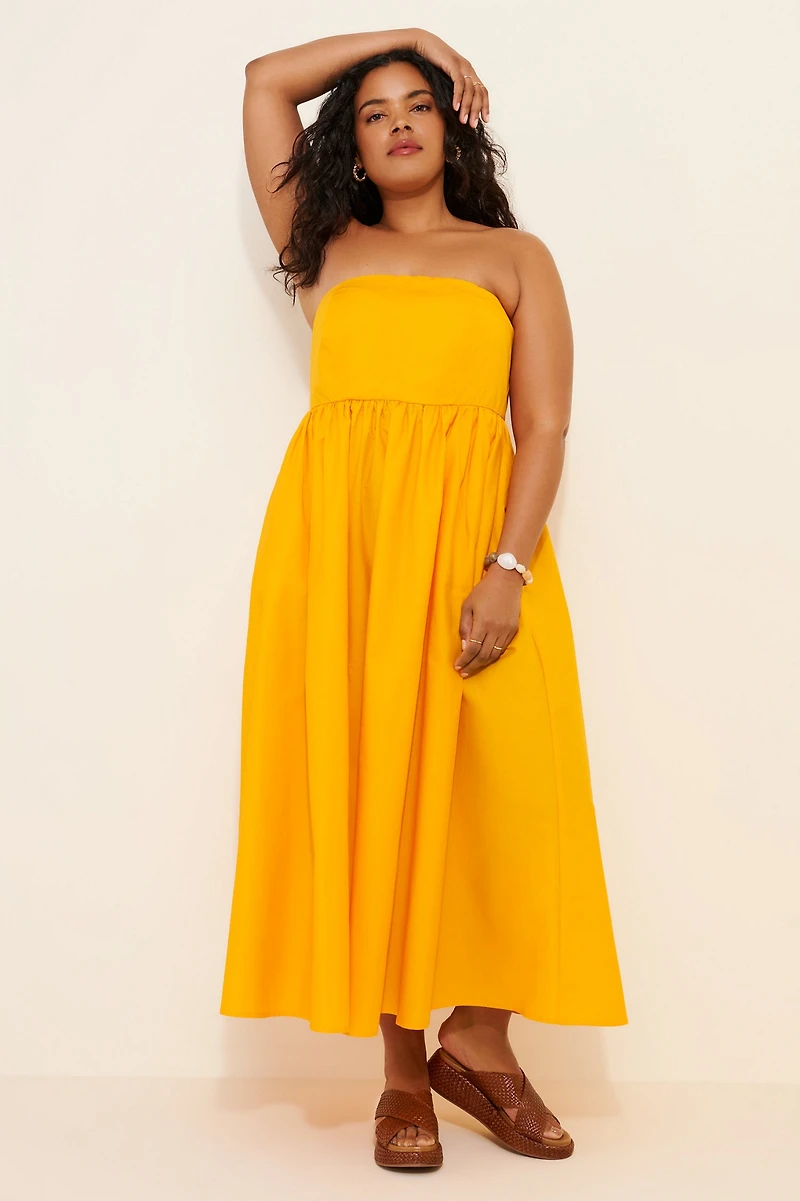 Eloquii Poplin Fit And Flare Maxi Dress