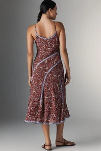 Sleeveless Appliqu? Slip Midi Dress