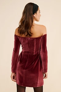 Hutch Off-The-Shoulder Velvet Mini Dress