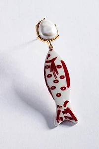 Ceramic Fish Drop Earrings