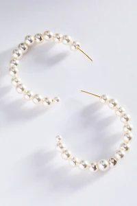 Small Pearl Hoop Earrings