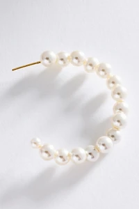 Small Pearl Hoop Earrings