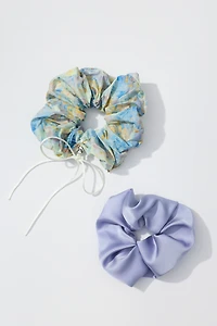 Floral Gem Scrunchies, Set of 2