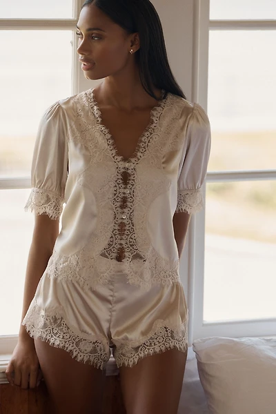 Homebodii Adele Lace-Trim Sleep Set