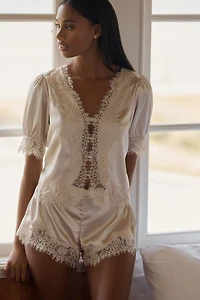 Homebodii Adele Lace-Trim Sleep Set