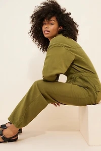 Good American Lite Linen Oversized Jumpsuit