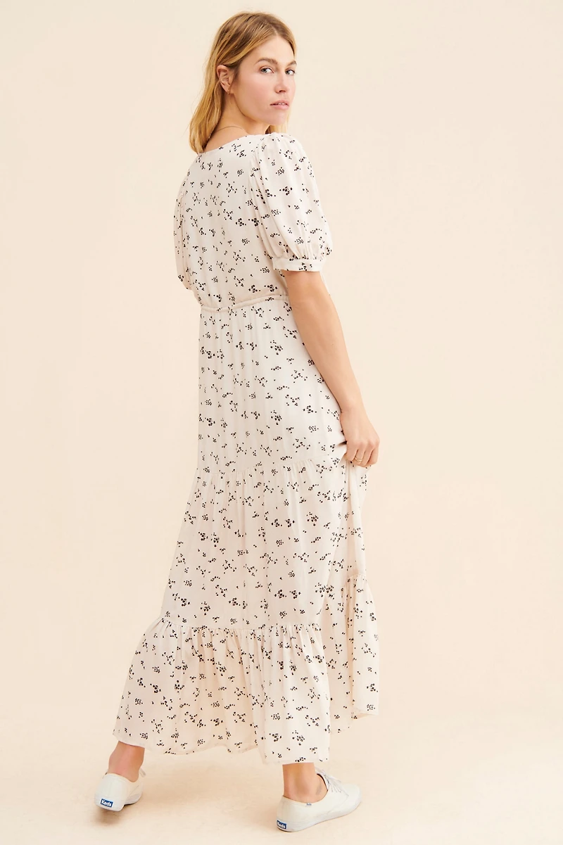 Saltwater Luxe Puff Sleeve Tiered Maxi Dress