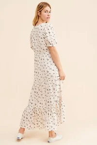 Saltwater Luxe Puff Sleeve Tiered Maxi Dress