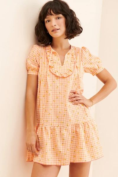 Greylin Glo Ruffled Bib Dress