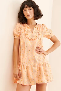 Greylin Glo Ruffled Bib Dress