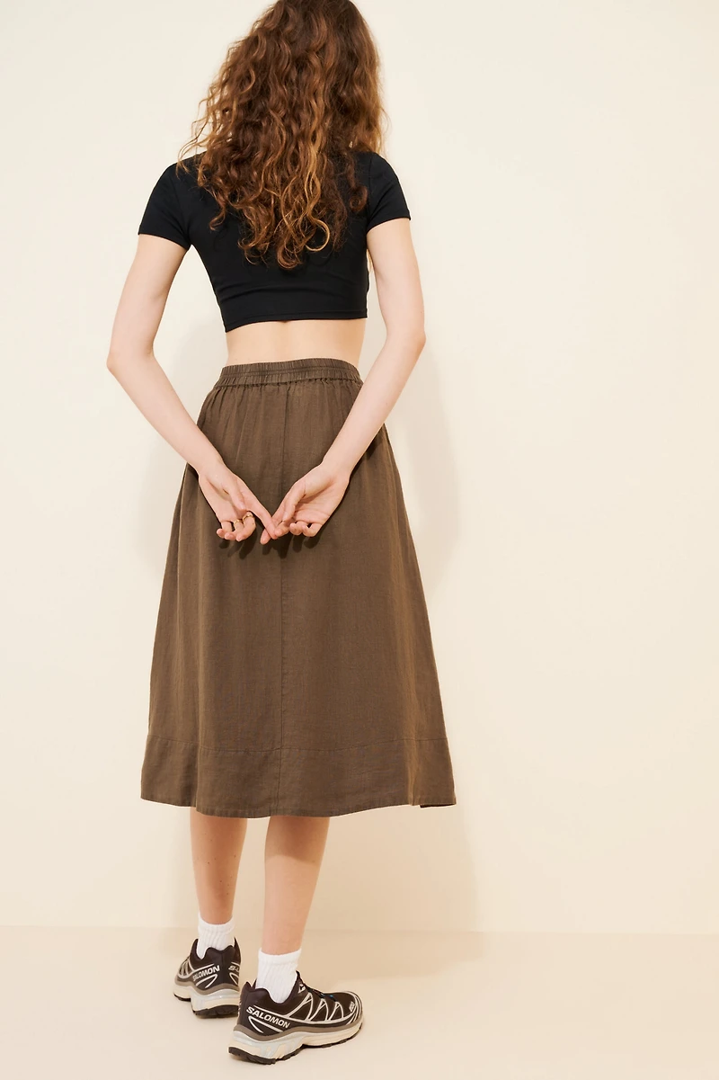 Alex Mill Maddie Linen Midi Skirt
