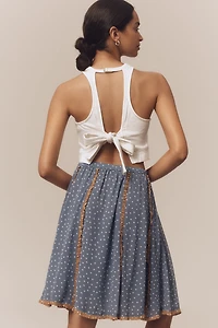 Maeve Seamed Chiffon Swing Knee Length Skirt