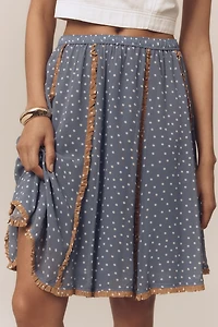 Maeve Seamed Chiffon Swing Knee Length Skirt