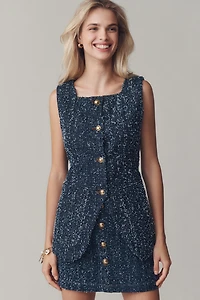 Maeve Needle-Punched Denim Vest