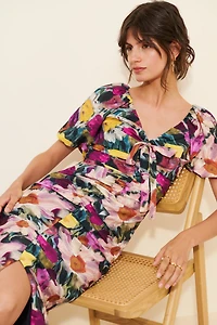 Adelyn Rae Elinda Ruched Front Midi Dress