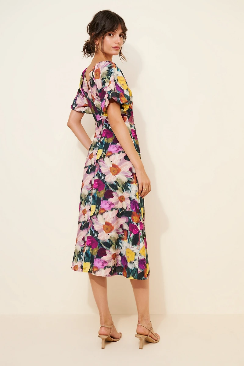 Adelyn Rae Elinda Ruched Front Midi Dress