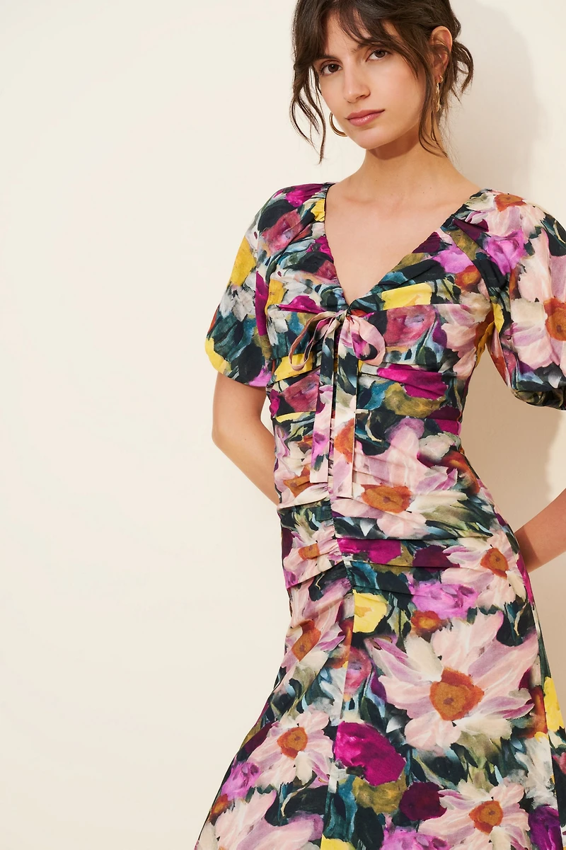 Adelyn Rae Elinda Ruched Front Midi Dress