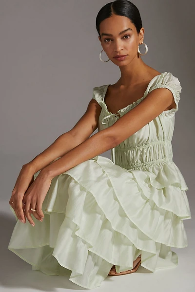 Current Air Ruffle Tiered Midi Dress
