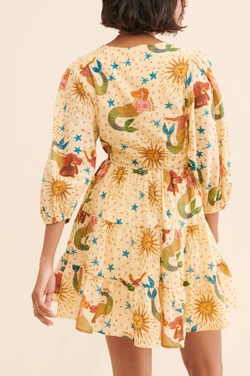 FARM Rio V-Neck Mermaid Mini Dress