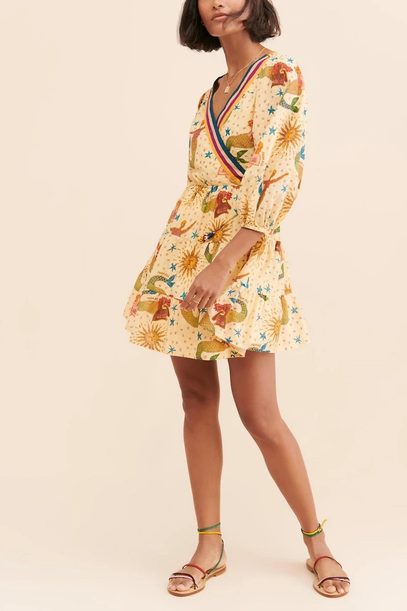 FARM Rio V-Neck Mermaid Mini Dress