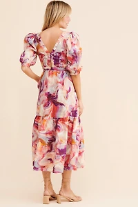 Kachel Watercolor Linen Dress