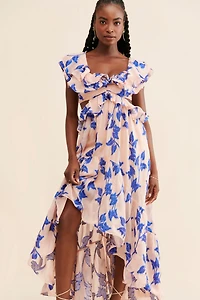Not So Serious by Pallavi Mohan Floral Ruffled High-Low Dress