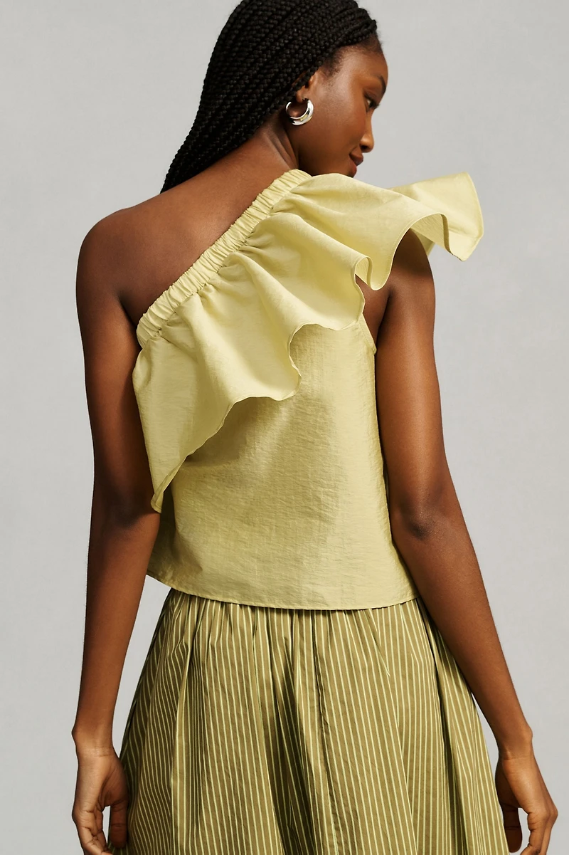 Maeve Ruffled One-Shoulder Blouse
