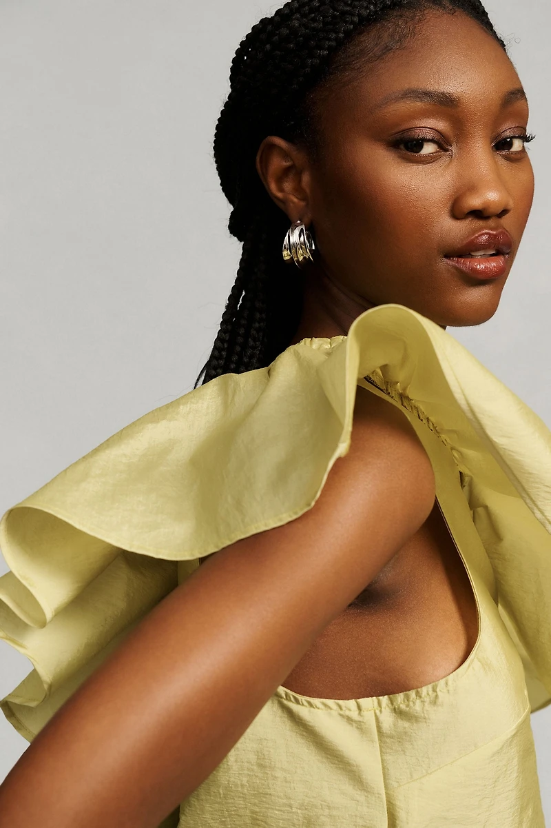 Maeve Ruffled One-Shoulder Blouse