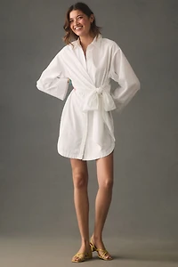 Maeve Tie-Waist Mini Shirt Dress