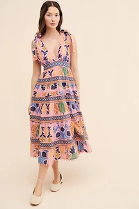 FARM Rio Seashell Tapestry Midi Dress