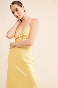 If By Sea Satin Slip Maxi Dress