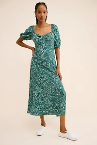 Madewell Ditsy Sweetheart Midi Dress