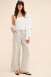 Little Lies Georgie Linen Stripe Pants