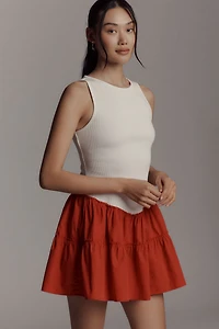 Daily Practice by Anthropologie Rib Tank Drop-Waist Twofer Mini Dress