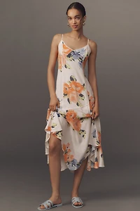 V-Neck Asymmetrical Midi Dress