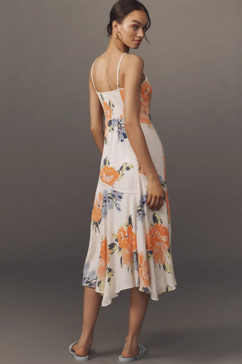 V-Neck Asymmetrical Midi Dress