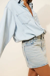 Good American Denim Shirt Mini Dress