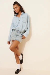 Good American Denim Shirt Mini Dress