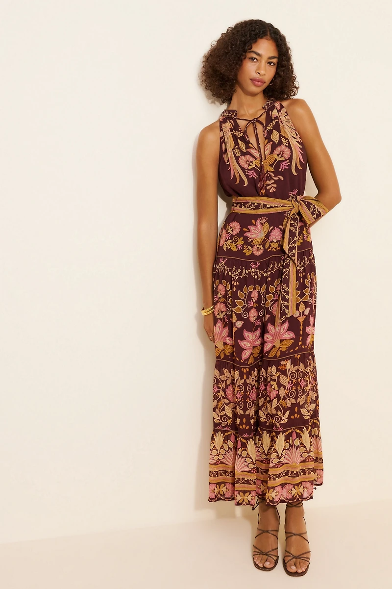 FARM Rio Bella Waist Tie Maxi Dress