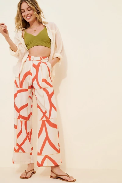 Little Lies Yasmin Linen Blend Wide Leg Pants