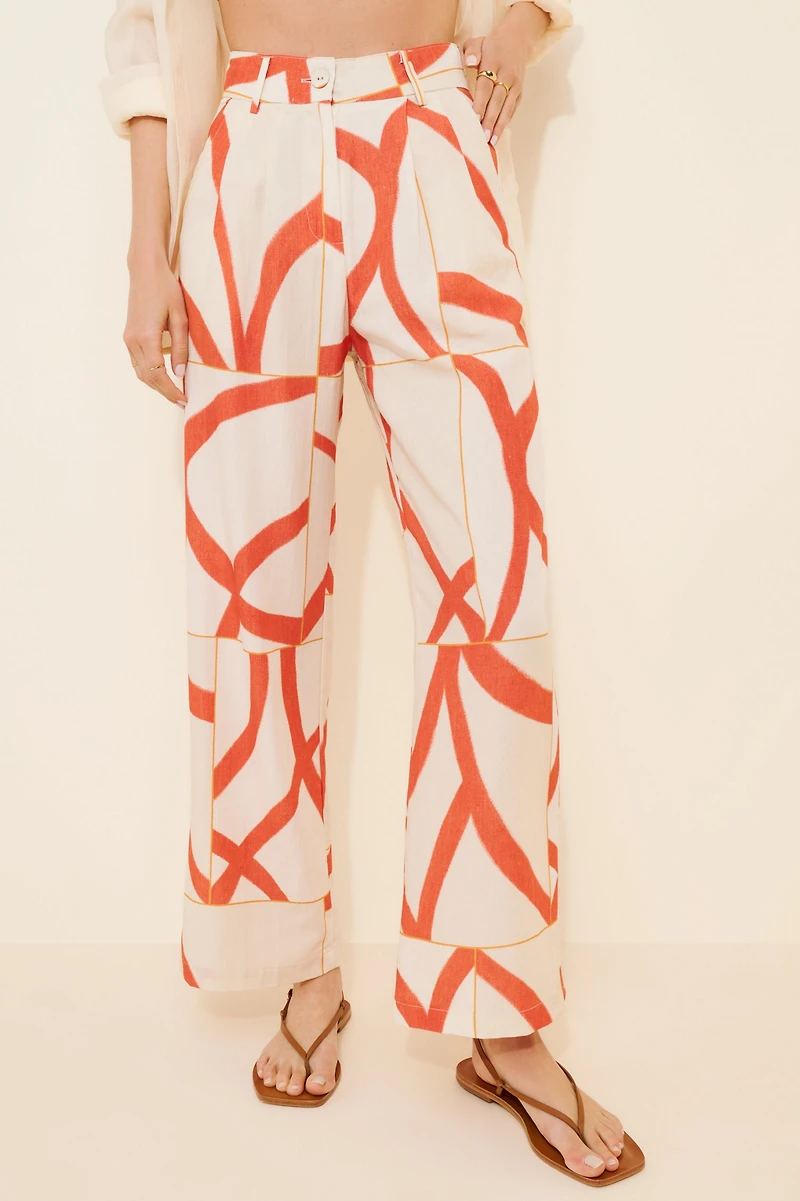 Little Lies Yasmin Linen Blend Wide Leg Pants