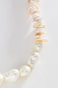 Beachy Beaded Pearl Necklace